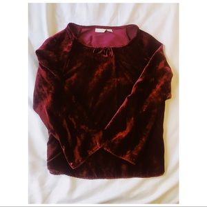 J. Jill Velvet Long Sleeve Maroon